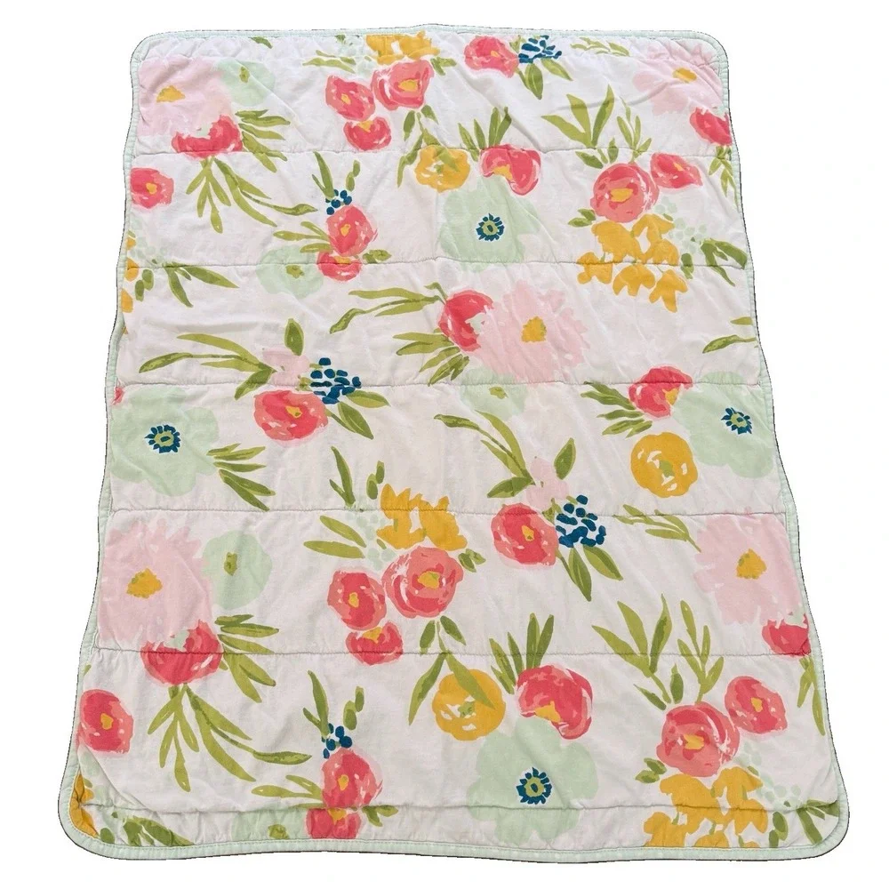 Target Cloud Island Floral Field Baby Blanket Quilted Reversible Flowers Pinks